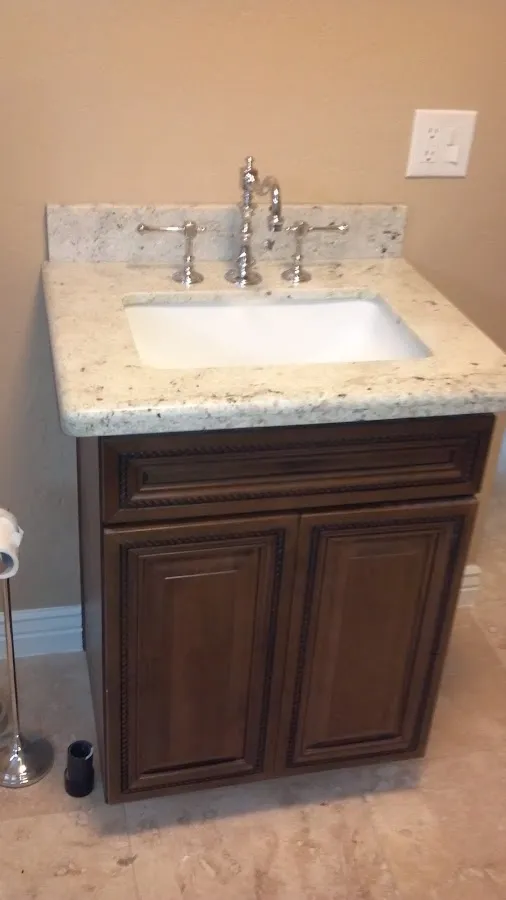 Finished bathroom vanity for Gas Leak Detection in West Miami